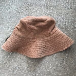 Zara Cotton Linen Blend Terry Bucket Hat - Dusty Rose